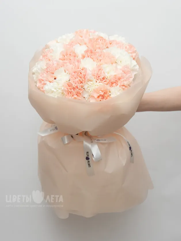 Букет:  51 Микс Кремовые-Белые Диантусы