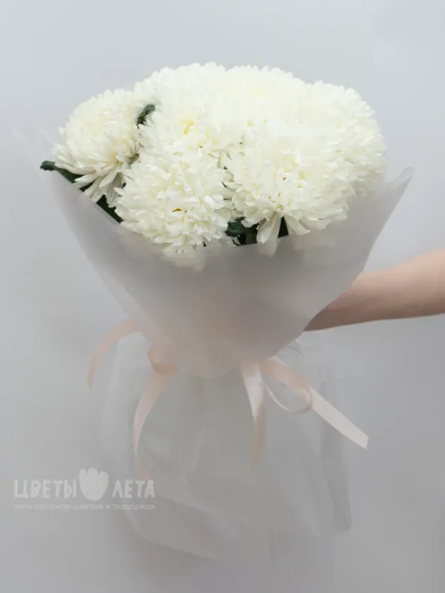 Букет: &laquo;Одноголовая Белая Хризантема&raquo;
