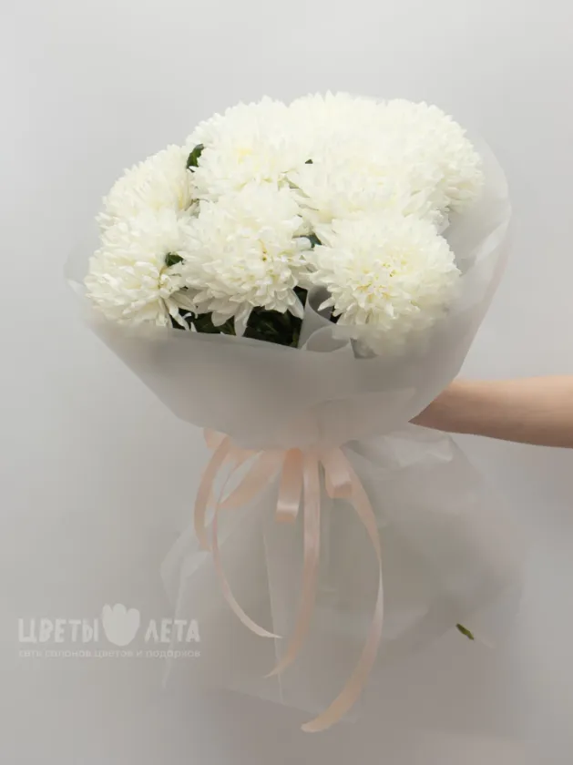 Букет: &laquo;Одноголовая Белая Хризантема&raquo;