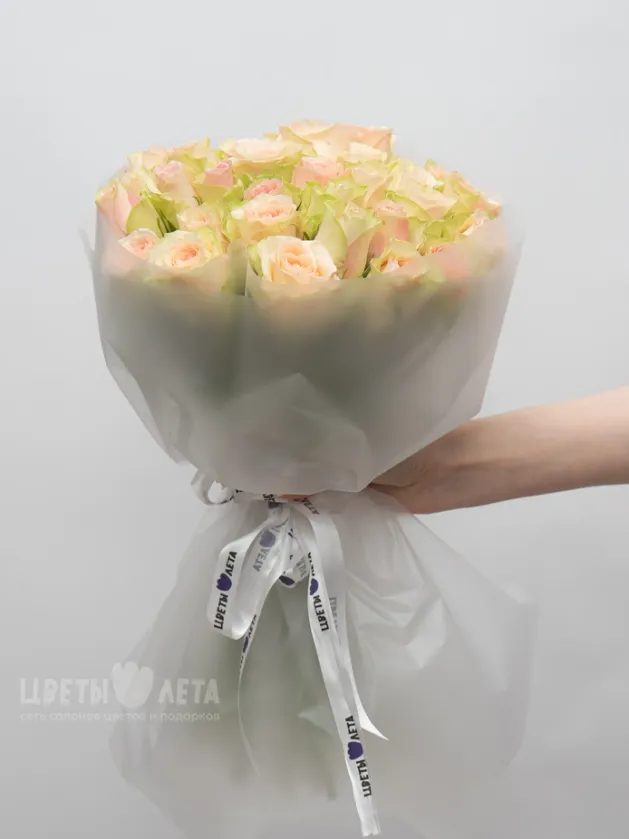 Букет: Нежно-Розовая Роза Кения 45см