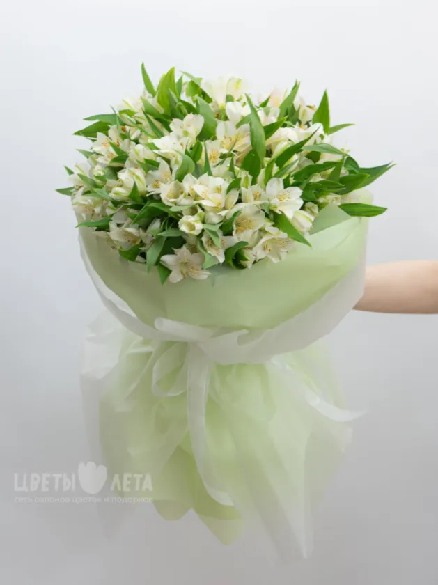 Монобукет: &laquo;Белая Альстромерия&raquo;