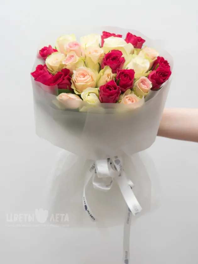 Букет Микс Нежная Роза Кения 45см