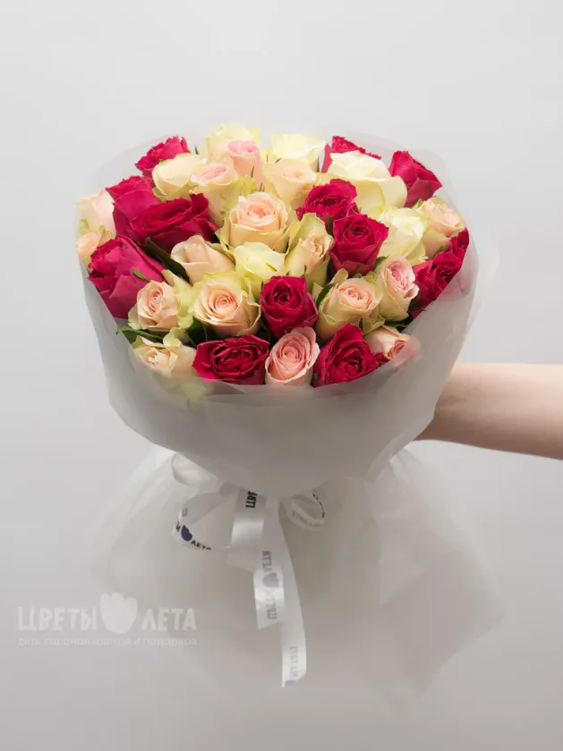 Букет Микс Нежная Роза Кения 45см