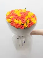 Букет Микс 51 Яркая Роза Кения 45см