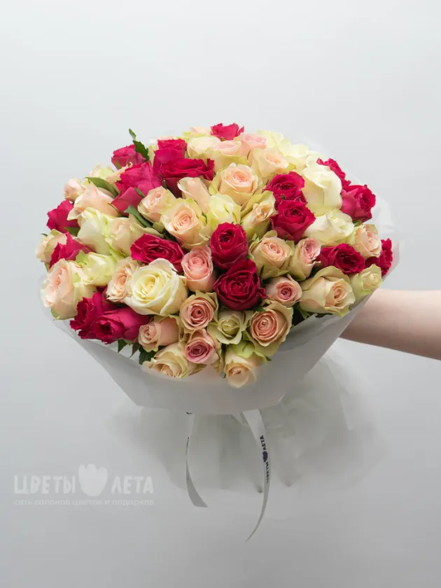 Букет Микс 51 Нежная Роза Кения 45см