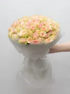 Букет: 51 Нежно-Розовая Роза Кения 45см