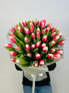 Букет: &laquo;Тюльпан с розовой каемкой 51&raquo;