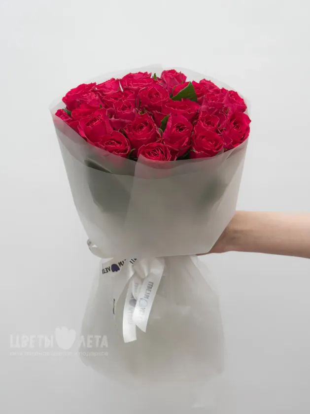 Букет: Ярко-Розовая Роза Кения 45см