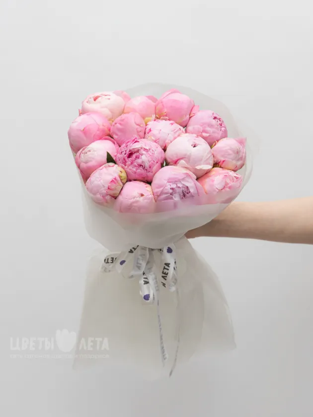 Монобукет: &laquo;Пионы Сара Бернард&raquo; 15