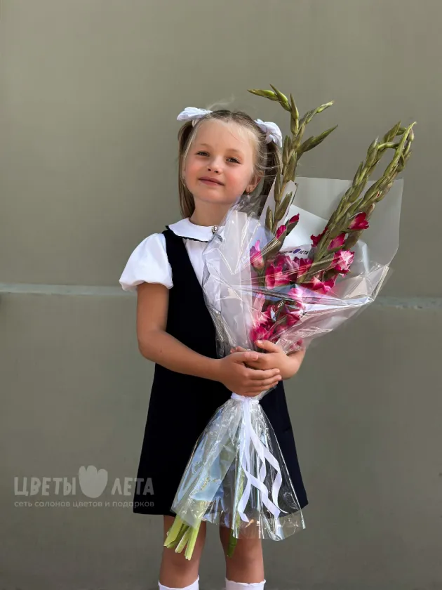 Монобукет из розовы Гладиолусов