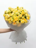 Букет &laquo;Желтая Пионовидная Кустовая Роза&raquo;