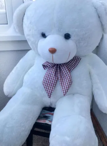 Белый мишка с бабочкой 180 см от интернет-магазина цветов в 