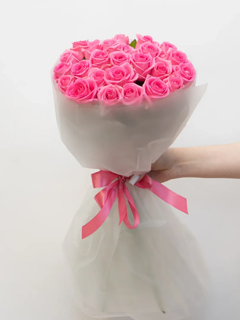 Букет из Российской Розы &laquo;Аквы&raquo; 60см