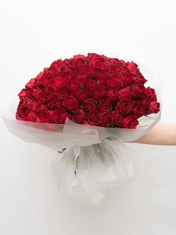 Букет: 101 Красная Роза Кения 45см от интернет-магазина цветов в 