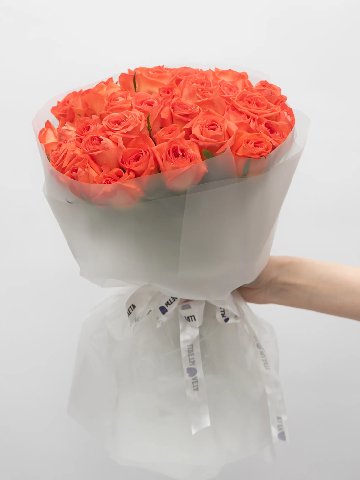 Букет: 51 Оранжевая Роза Кения 45см от интернет-магазина цветов в 
