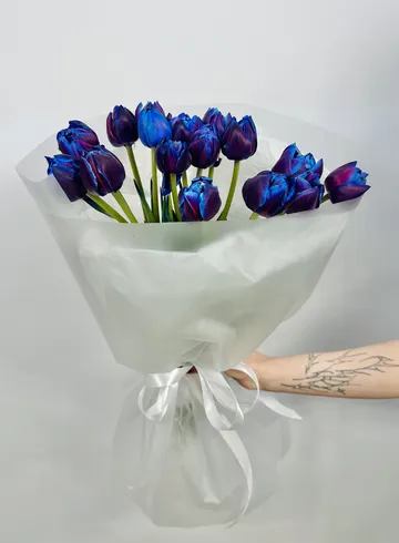 Букет: &laquo;Синие Пионовидные Тюльпаны&raquo; от интернет-магазина цветов в 
