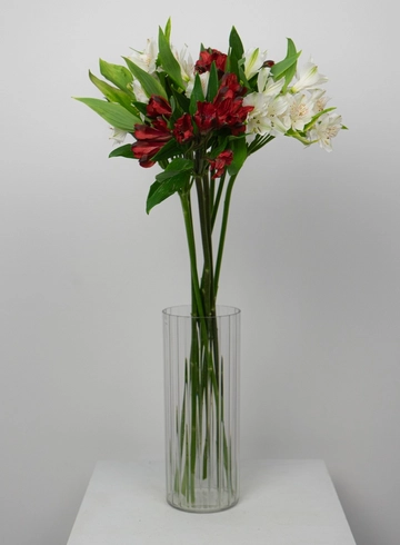 Букет мини: &laquo;Красно-белая Альстромерия&raquo;  от интернет-магазина цветов в 