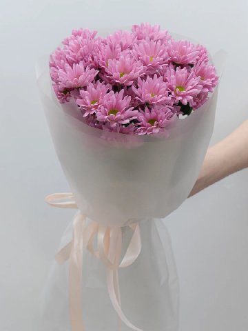 Букет: &laquo;Розовая Ромашковая Хризантема&raquo; от интернет-магазина цветов в 