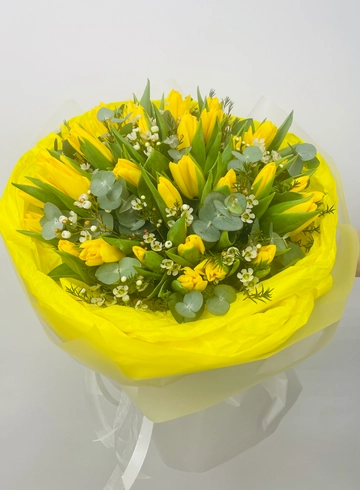 Букет: &laquo;Поляна Желтых Тюльпанов&raquo; от интернет-магазина цветов в 