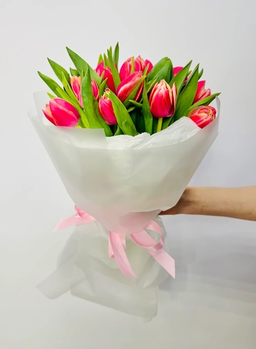 Букет: &laquo;Пионовидные Розовые Тюльпаны&raquo; от интернет-магазина цветов в 